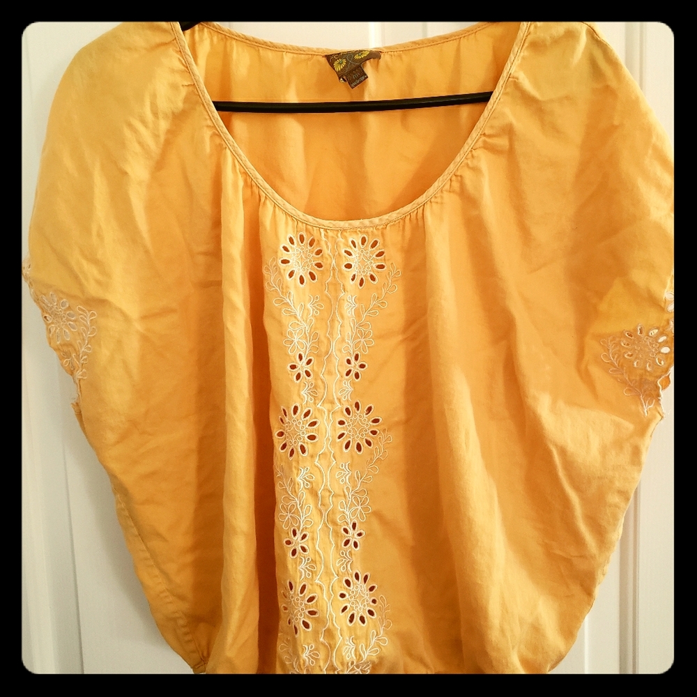 Gold floral detail crop top
